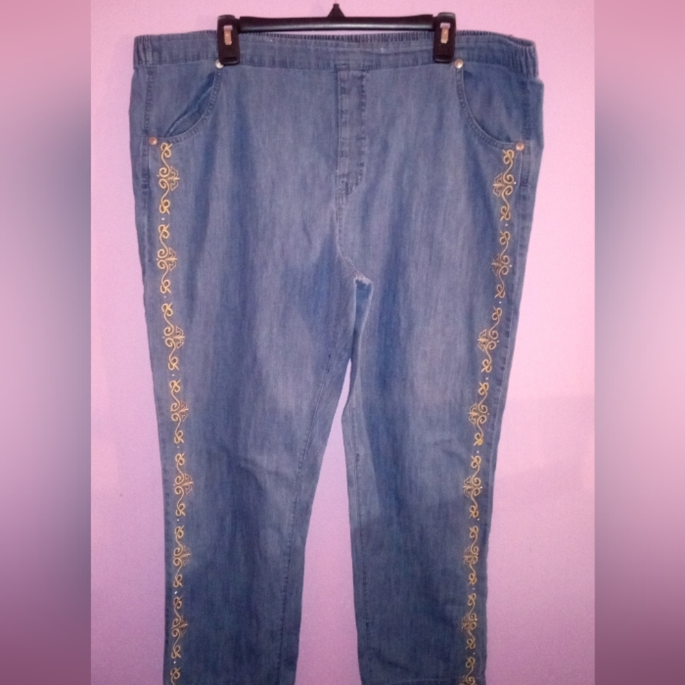 Vtg American Sweetheart Plus Sz Pull On Jeans
